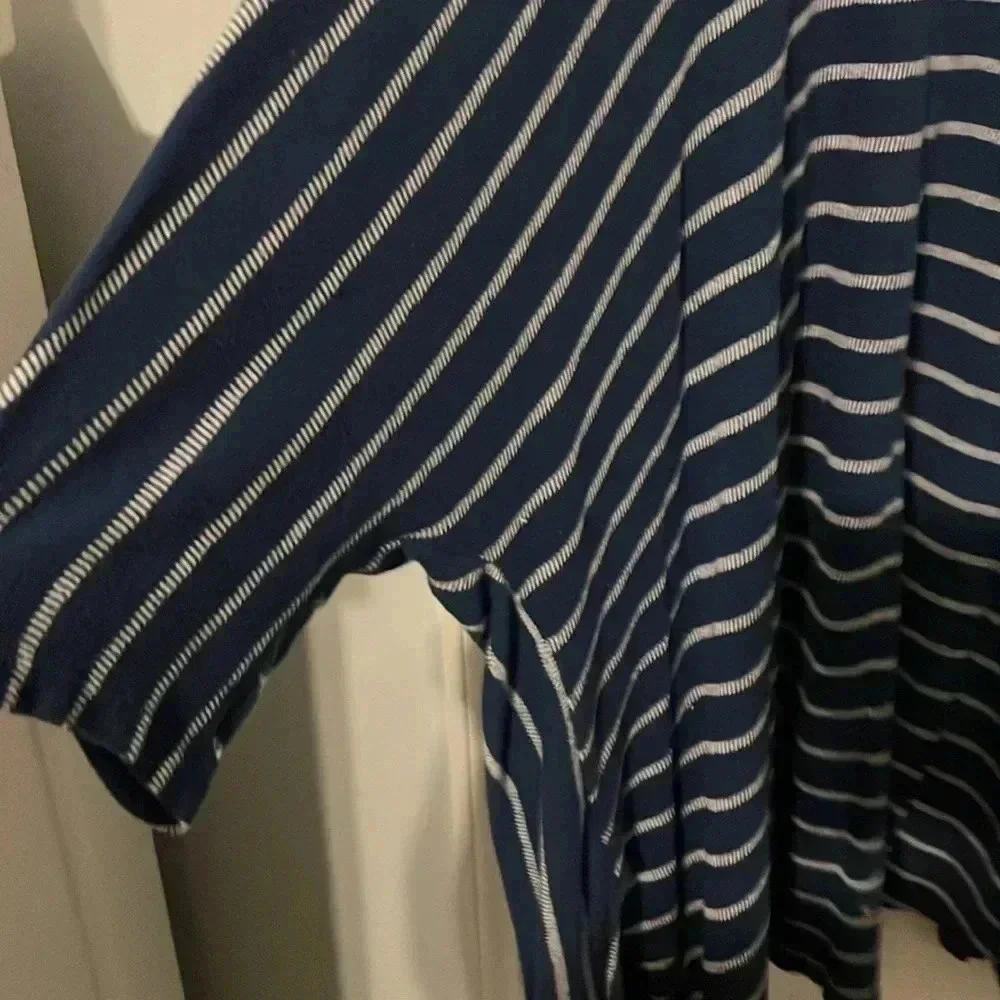 New Direction brand open kimono plus size 2x blue and white elbow sleeves - Picture 6 of 6